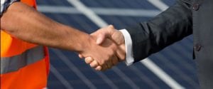 handshake to show drainage contract has been renewed